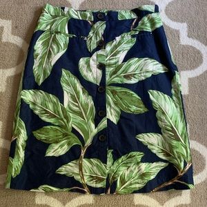 Ann Taylor Palm Leaves Pencil Skirt